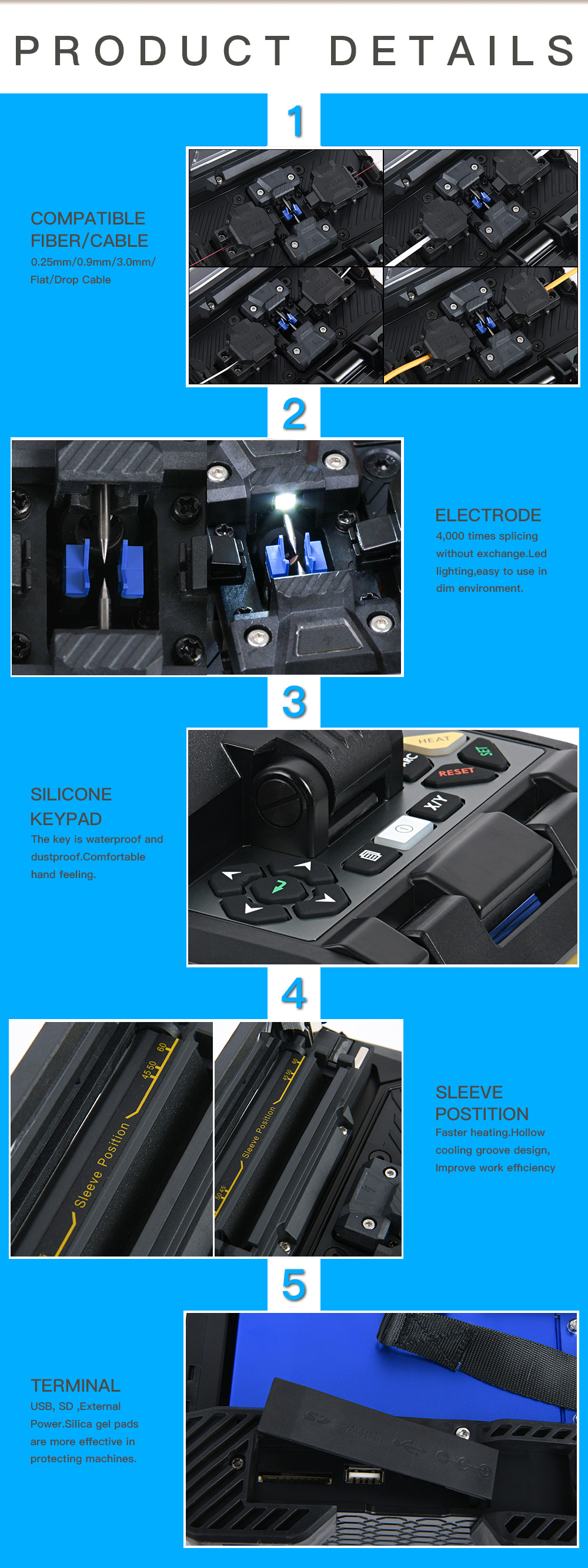 Orientek T45 Fusion Splicer Core/Cladding Alignment 7sec Splice Time FedEx 